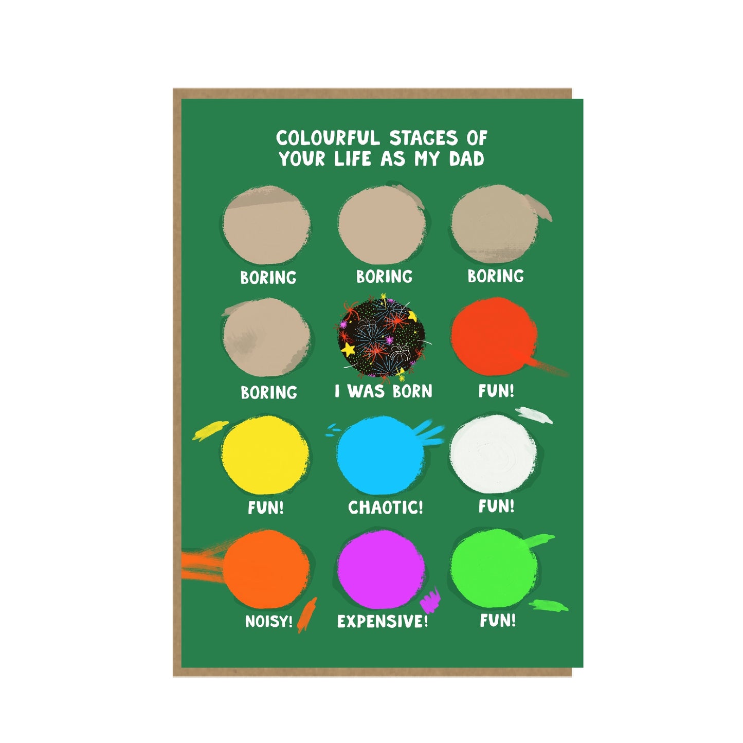 Colours of Dads Life - Funny Father's Day Card