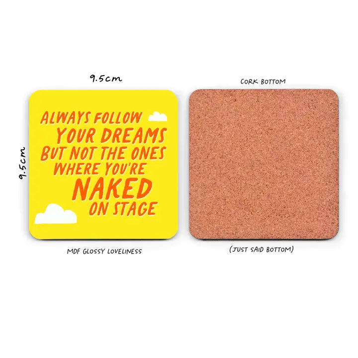 Funny Drinks Coaster - Naked on Stage