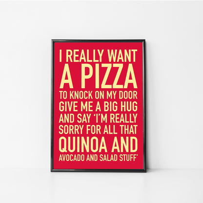 Pizza wall art gift for pizza lover