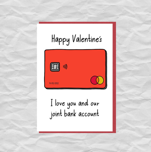 Joint bank account - funny Valentine's card